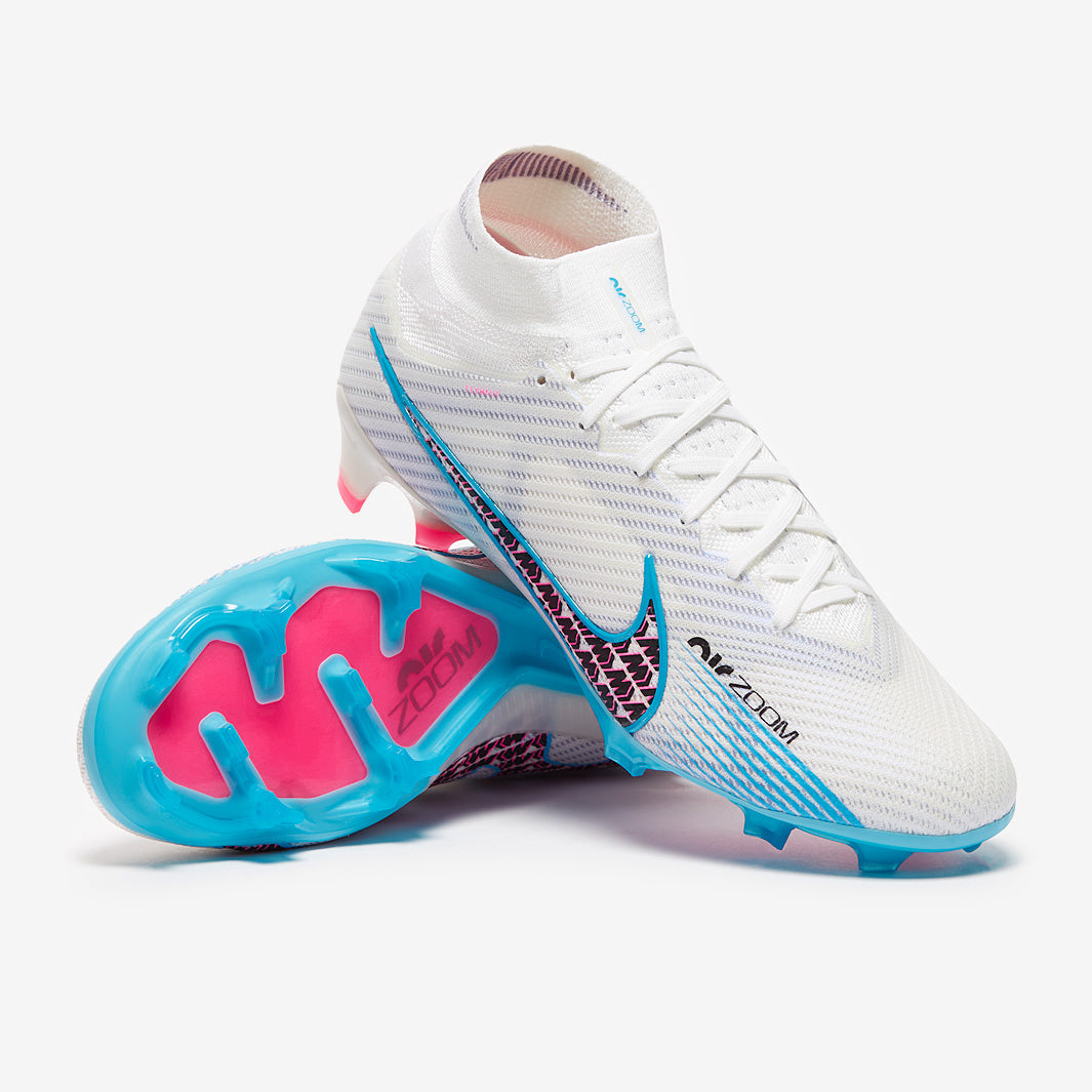 Nike Air Zoom Mercurial Superfly IX Elite FG Football Boots White/Baltic Blue/Pink Blast/Indigo Haze
