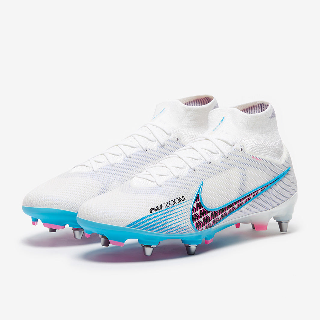 Nike Air Zoom Mercurial Superfly IX Elite SG-Pro Player Edition Football Boots White/Baltic Blue/Pink Blast/Indigo Haze