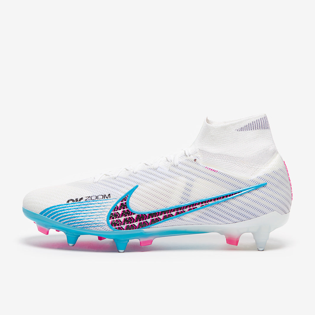 Nike Air Zoom Mercurial Superfly IX Elite SG-Pro Anti-Clog Football Boots White/Baltic Blue/Pink Blast/Indigo Haze
