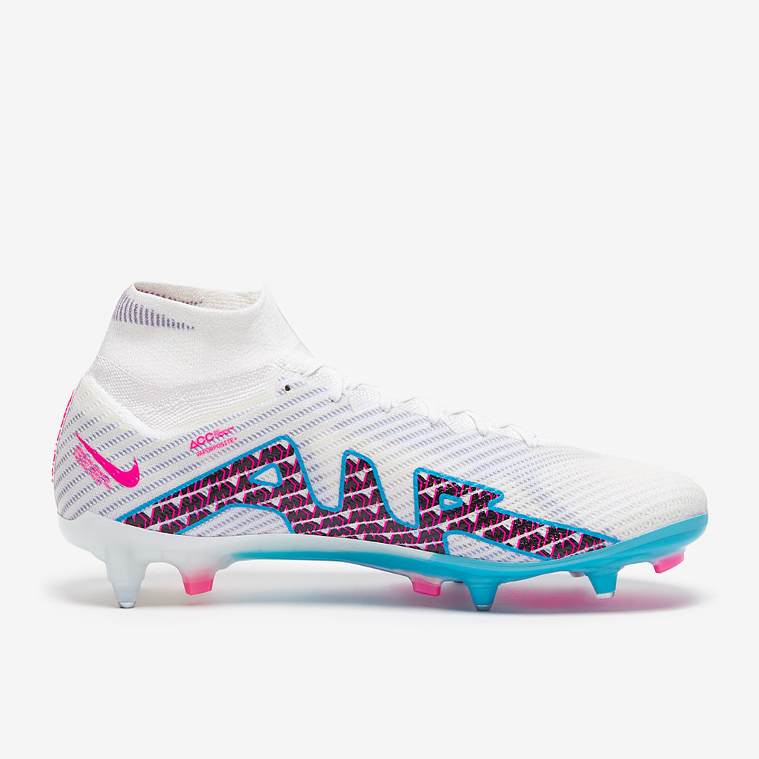 Nike Air Zoom Mercurial Superfly IX Elite SG-Pro Anti-Clog Football Boots White/Baltic Blue/Pink Blast/Indigo Haze