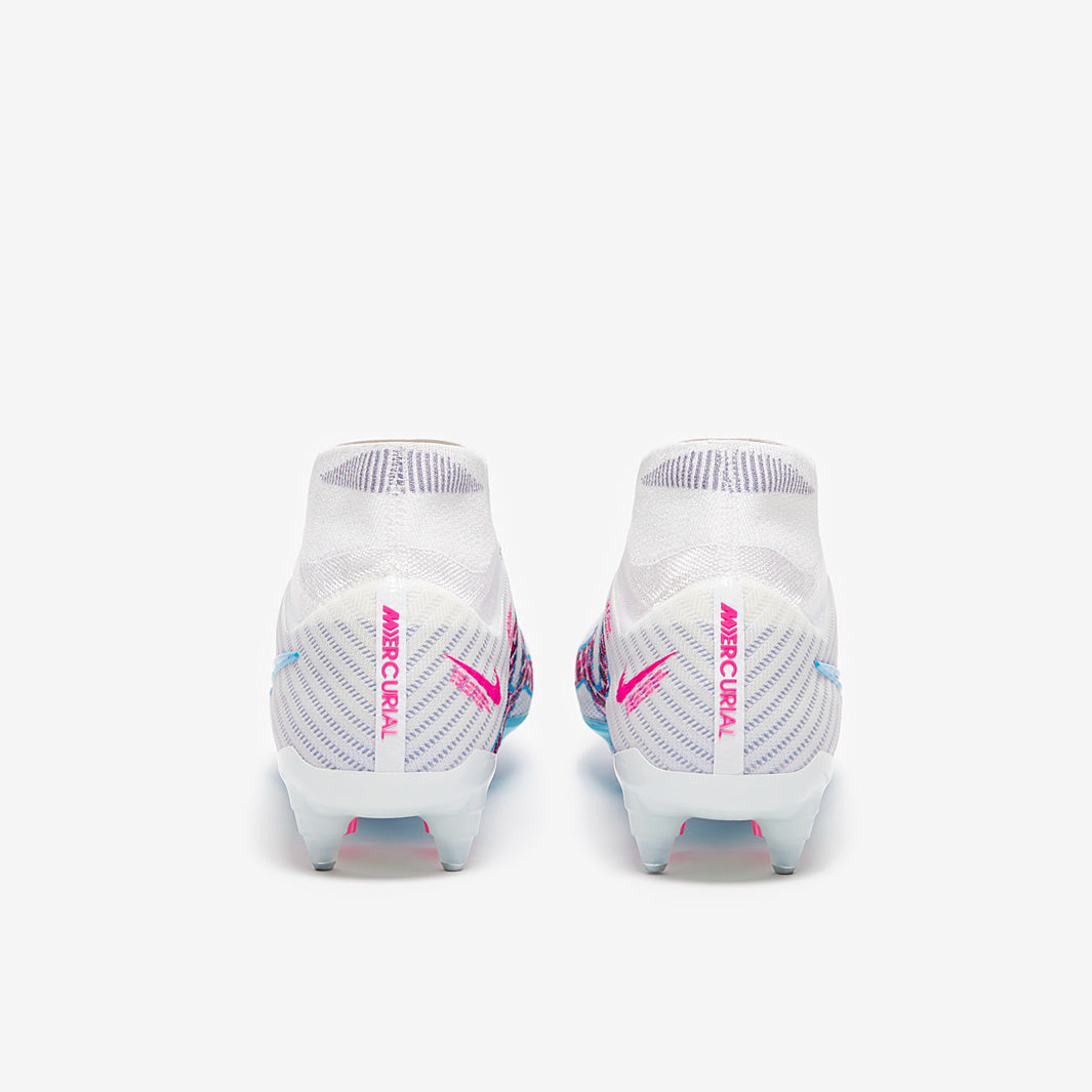 Nike Air Zoom Mercurial Superfly IX Elite SG-Pro Anti-Clog Football Boots White/Baltic Blue/Pink Blast/Indigo Haze