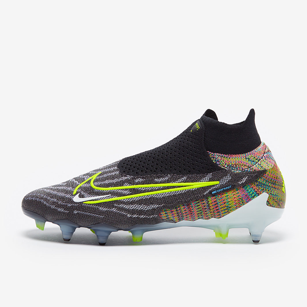 Nike Phantom GX Elite DF Link SG-Pro Anti-Clog Football Boots Black/Volt/White/Blue Glow