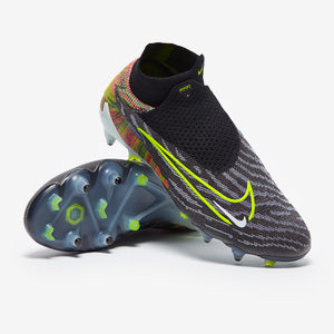 Nike Phantom GX Elite DF Link SG-Pro Anti-Clog Football Boots Black/Volt/White/Blue Glow