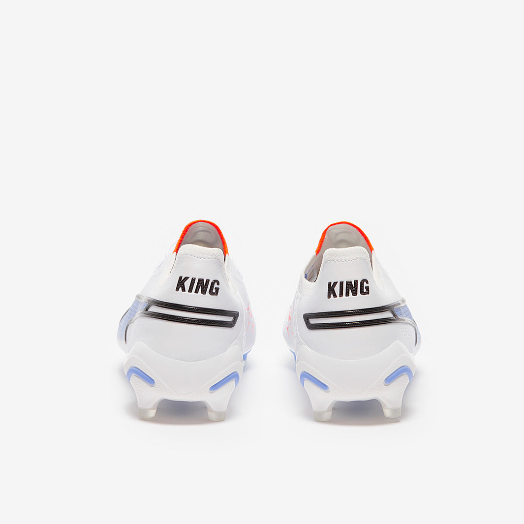 Puma King Ultimate FG/AG Football Boots Puma White/Puma Black/Blue Glimmer/Puma Ultra Orange