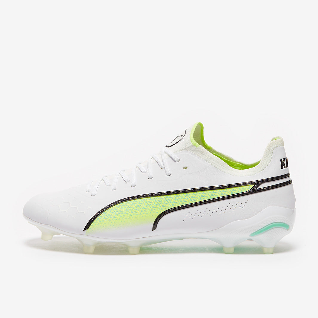 Puma King Ultimate FG/AG Football Boots Puma White/Puma Black/Fast Yellow/Electric Peppermint