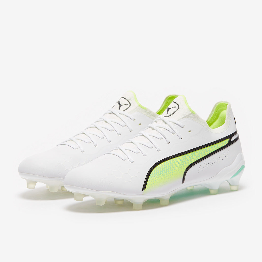 Puma King Ultimate FG/AG Football Boots Puma White/Puma Black/Fast Yellow/Electric Peppermint