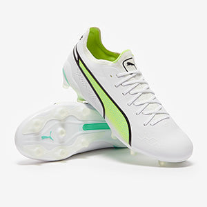 Puma King Ultimate FG/AG Football Boots Puma White/Puma Black/Fast Yellow/Electric Peppermint