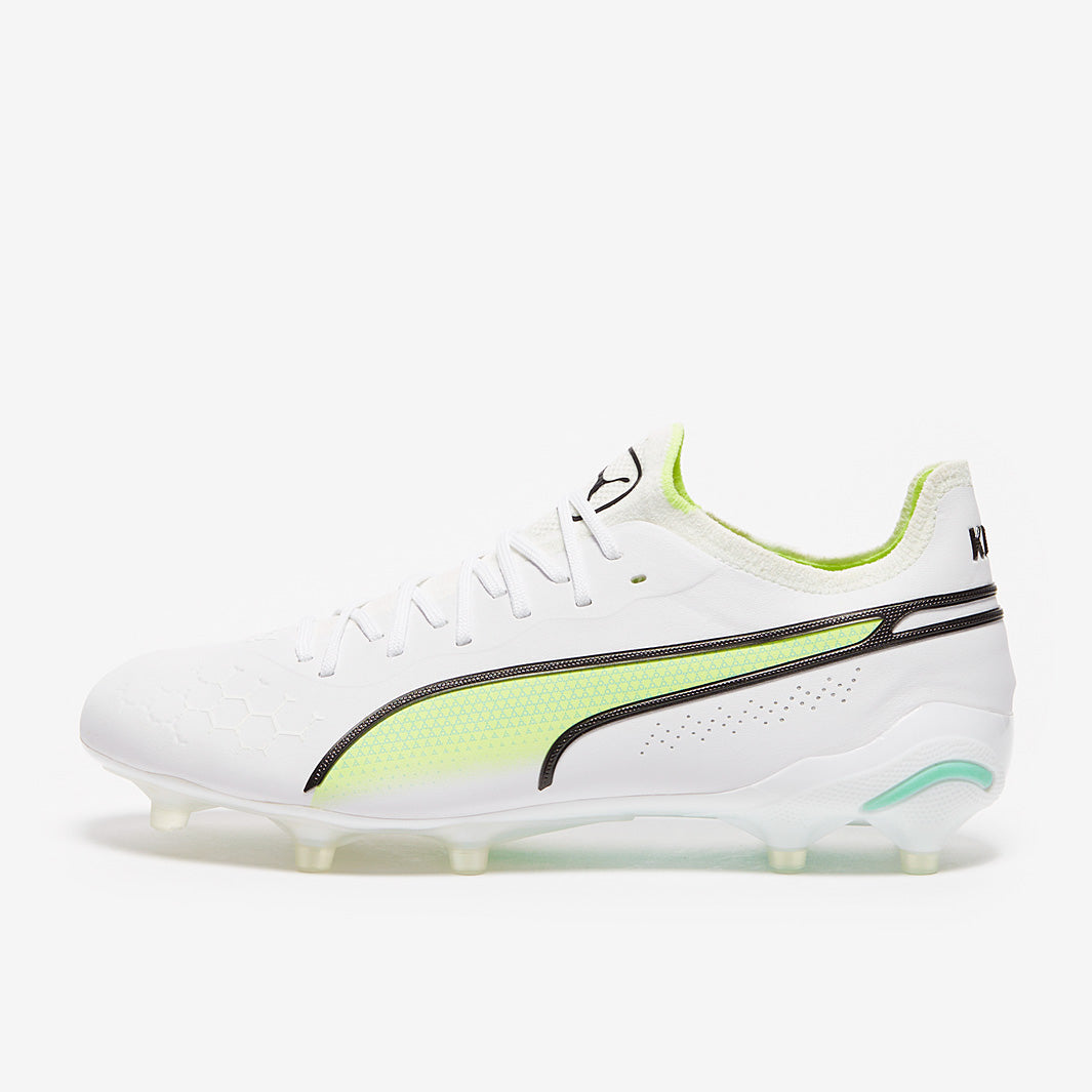 Puma Women's King Ultimate FG/AG Football Boots Puma White/Puma Black/Fast Yellow/Electric Peppermint