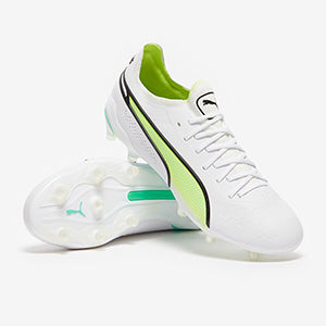 Puma Women's King Ultimate FG/AG Football Boots Puma White/Puma Black/Fast Yellow/Electric Peppermint