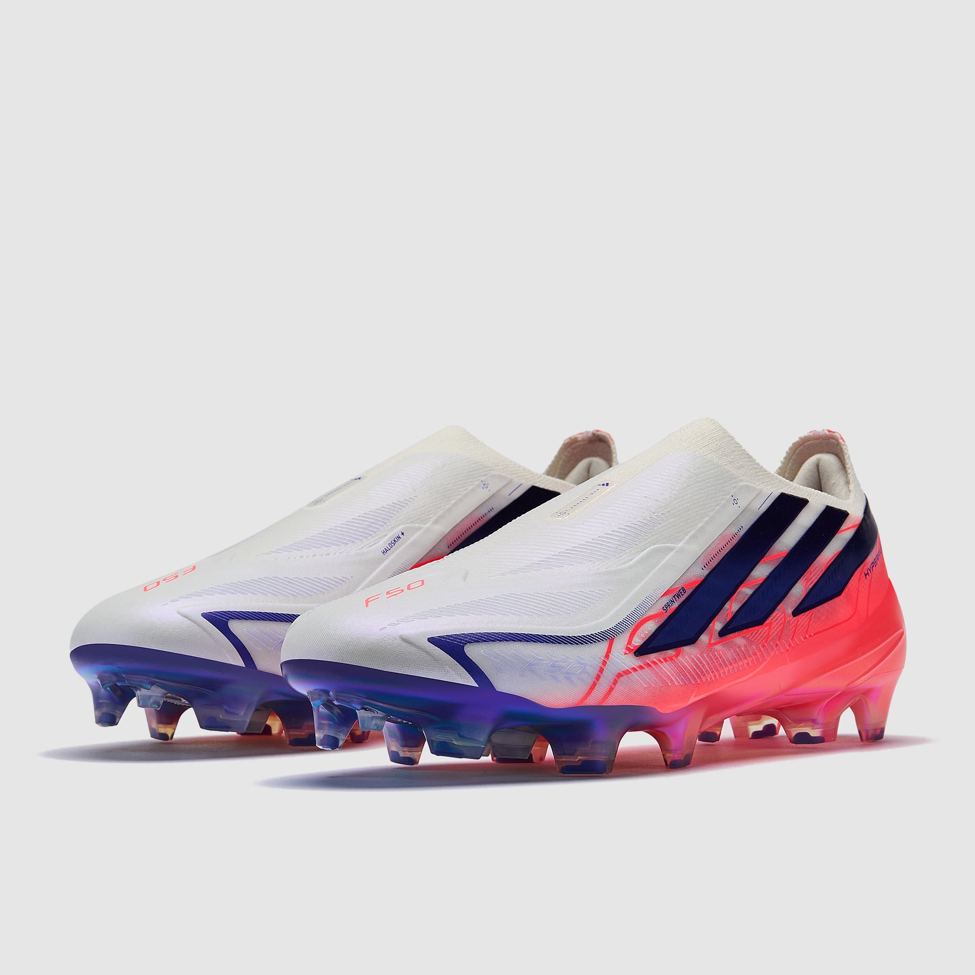 Adidas F50 Hyperfast Elite Laceless FG Football Boots Ftwr White/Solar Purple/Solar Turbo