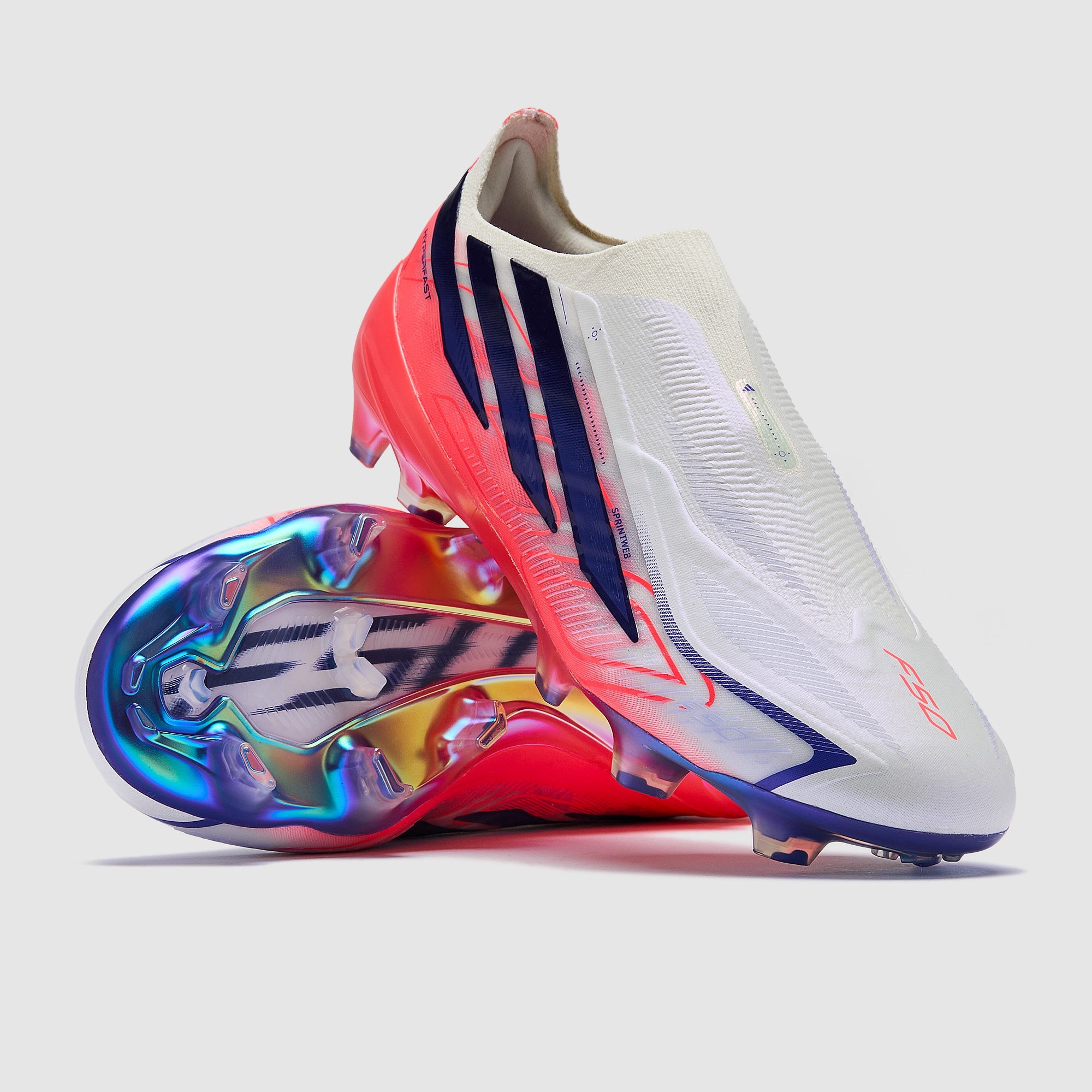 Adidas F50 Hyperfast Elite Laceless FG Football Boots Ftwr White/Solar Purple/Solar Turbo