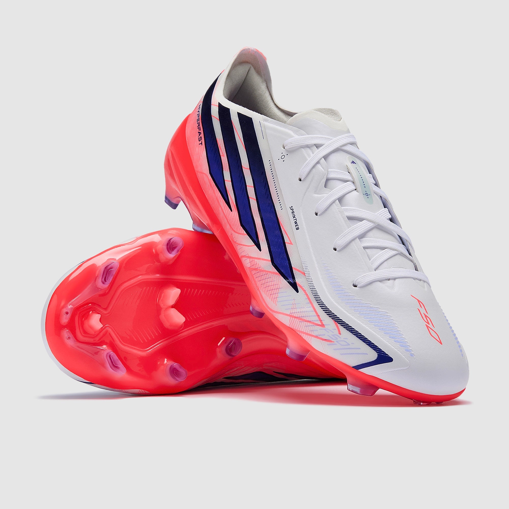 Adidas Kids F50 Hyperfast Elite FG Football Boots Ftwr White/Solar Purple/Solar Turbo
